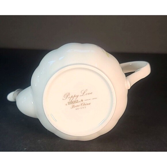 Mikasa POPPY LOVE Teapot & Lid Delicate Bone China California Poppy Rare Vintage - Picture 9 of 13